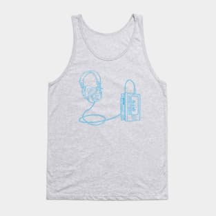 Portable Tape Player (Button Blue Lines) Analog / Music Tank Top